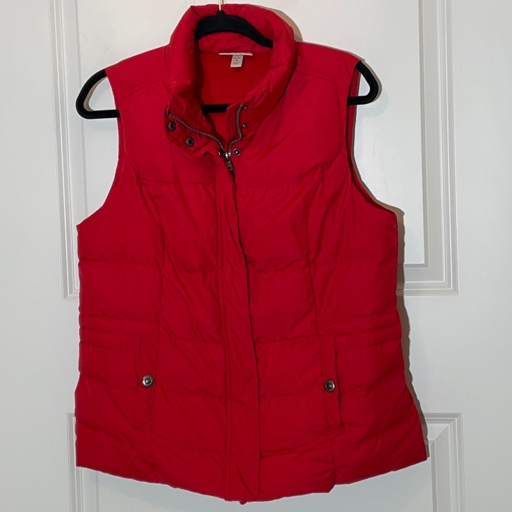 Red Quilted Puffer Vest Medium